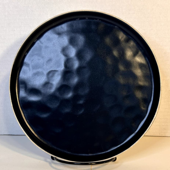 RARE La Rochelle L2R15 Solid Blue White Trim Coupe Style Salad Plate 8.5" HTF - Picture 1 of 6